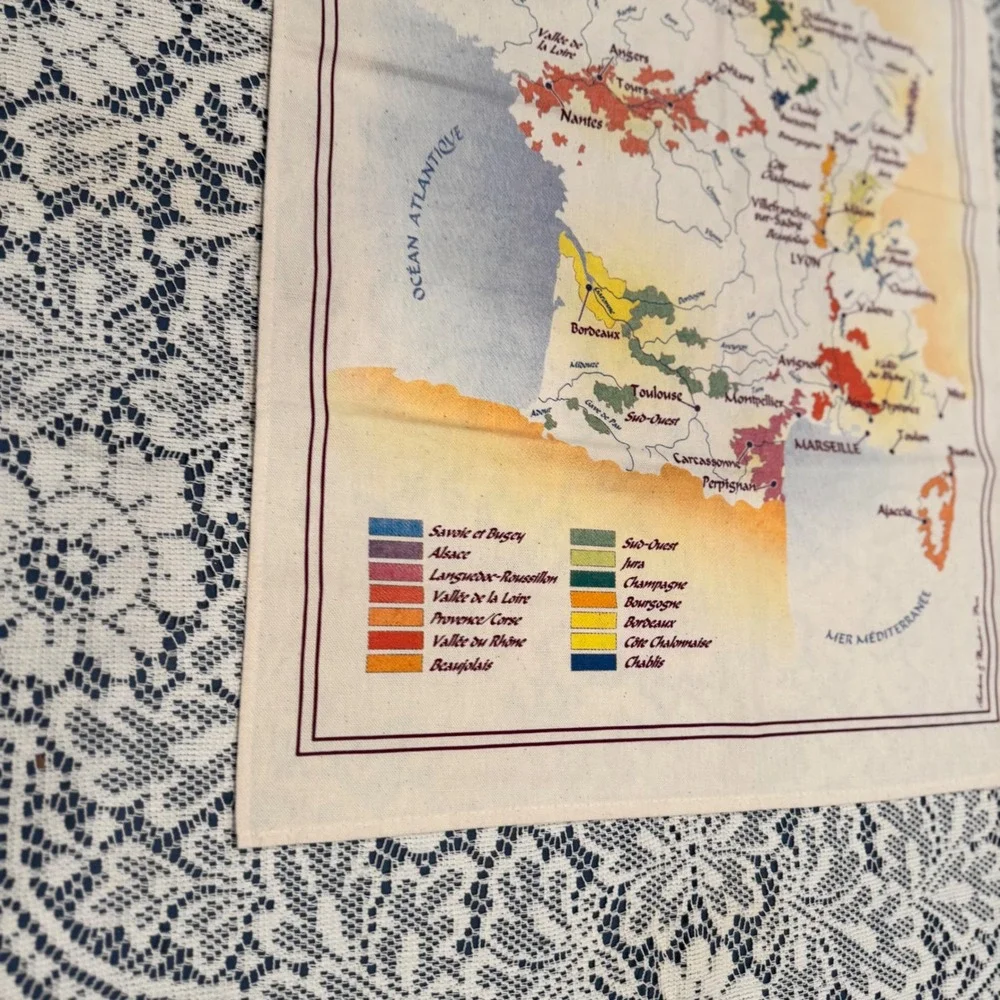Torchons & Bouchons France Map Tea Towel‎ Disney Epcot World Showcase Souvenir